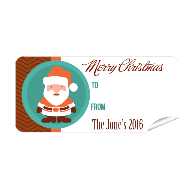 Orange Santa 27pk Labels Christmas