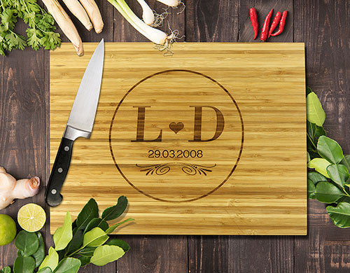 Monogram Bamboo Cutting Boards 8x11"