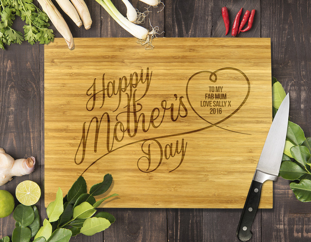 Happy Mother's Day Bamboo Cutting Board 8x11"