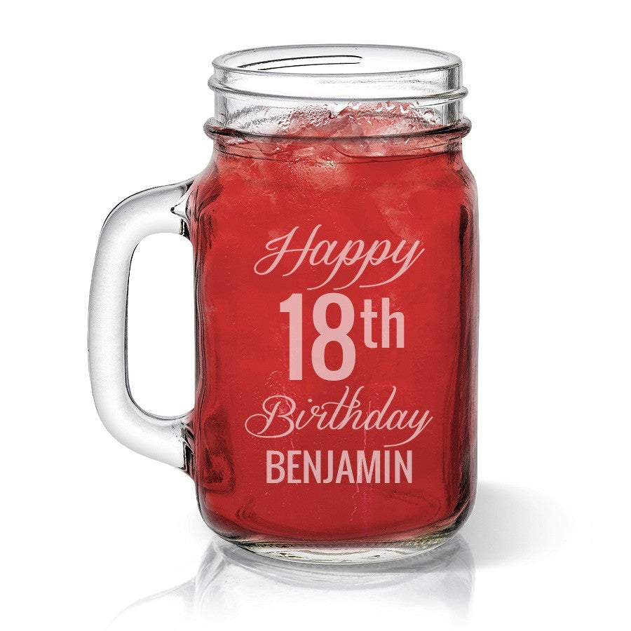 Fancy Happy Birthday Mason Jar