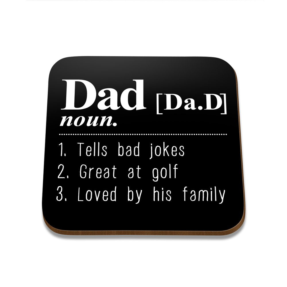 Dad Noun Square Coaster - Set of 4