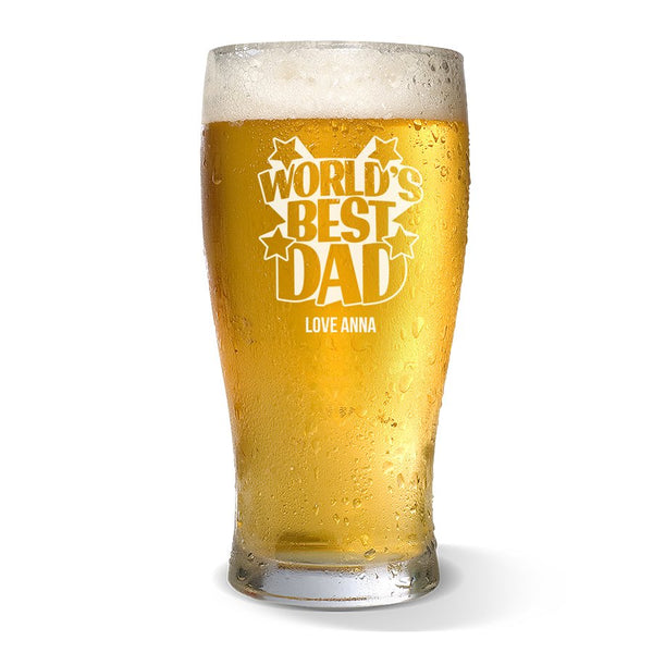 Father&#39;s Day Engraved Beer Glasses