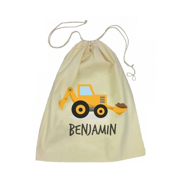 Calico Drawstring Bag - Little Digger