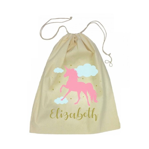 Calico Drawstring Bag - Pink Unicorn