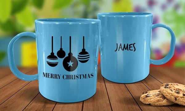 Bauble Plastic Mug - Blue