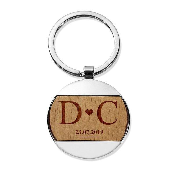 Love Round Metal Keyring