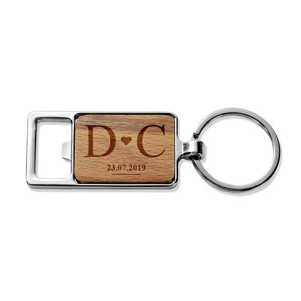 Love Rectangle Metal Keyring