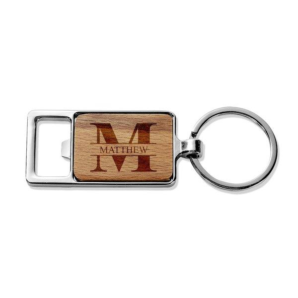 Monogram Rectangle Metal Keyring