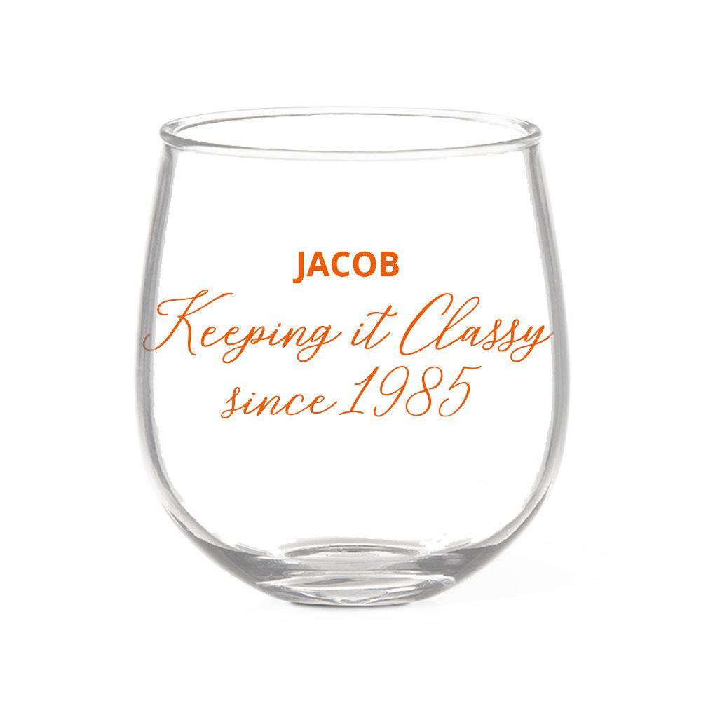 Classy Stemless Wine Glass