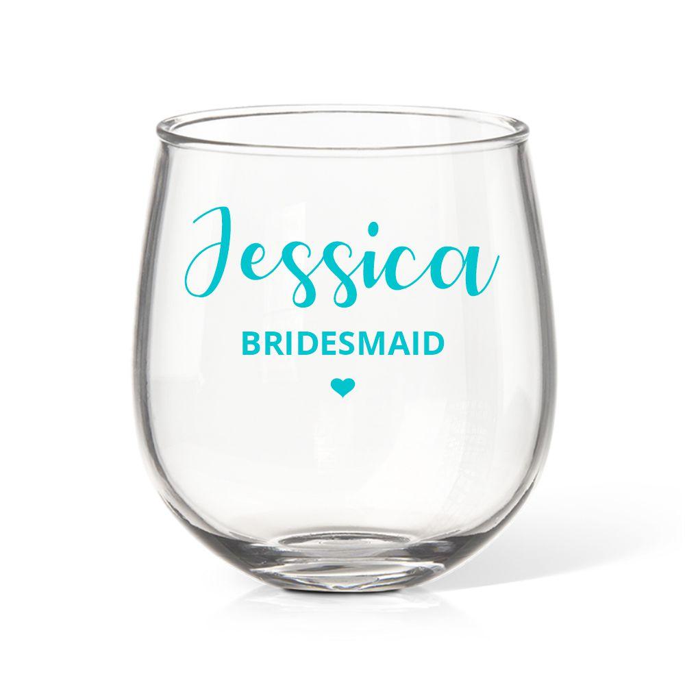 Bridesmaid Stemless Wine Glass