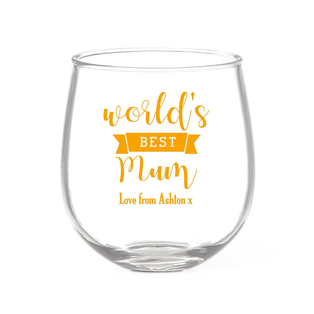 Best Mum Stemless Wine Glass