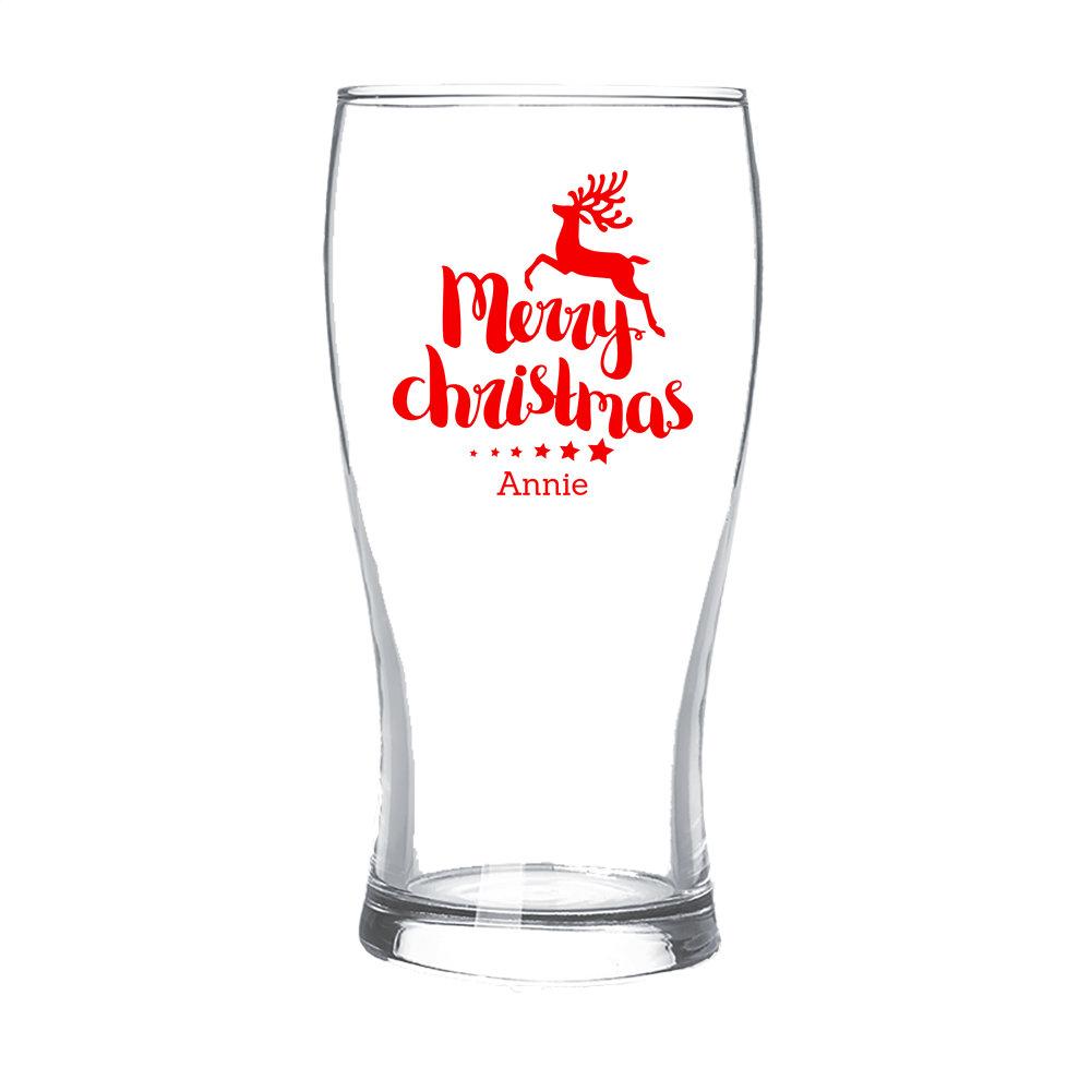 Merry Christmas Standard Beer Glass