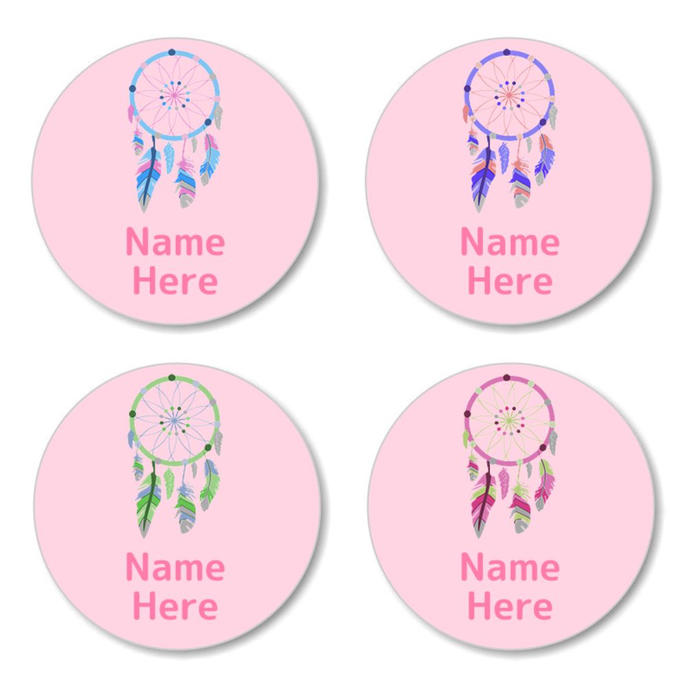 Dream Catcher Round Name Labels 30pk