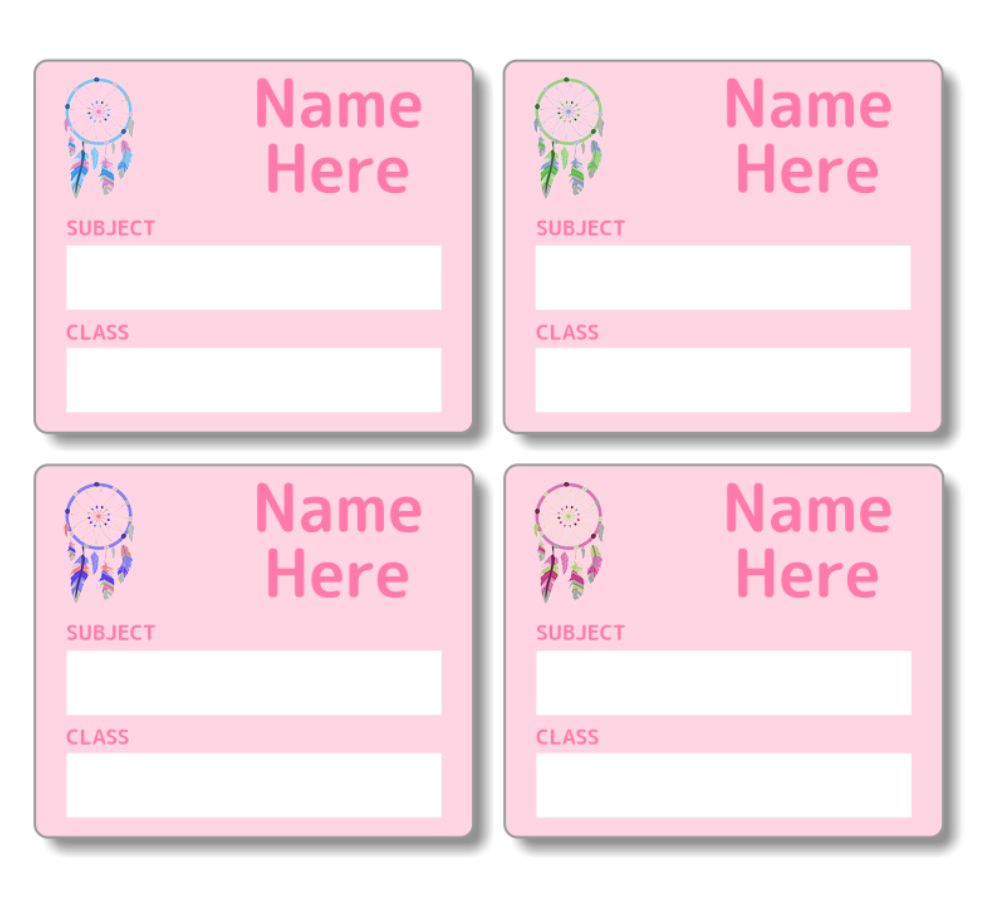 Dream Catcher School Book Labels 16pk
