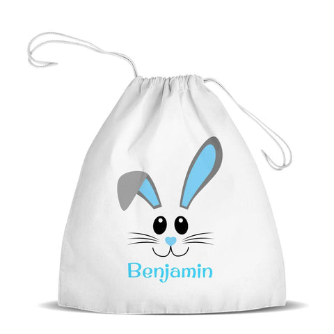 Blue Bunny Face Premium Drawstring Bag (Temporarily Out of Stock)