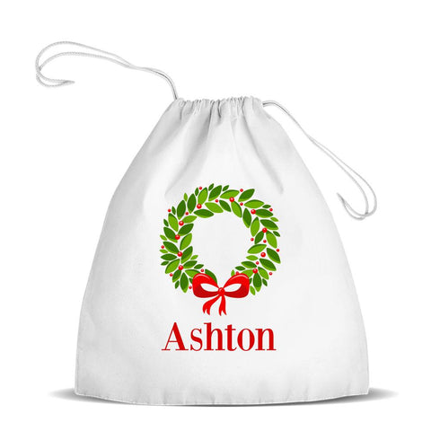 Christmas Wreath Premium Drawstring Bag (Temporarily Out of Stock)
