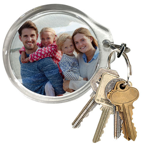 Large Round Photo Keyring