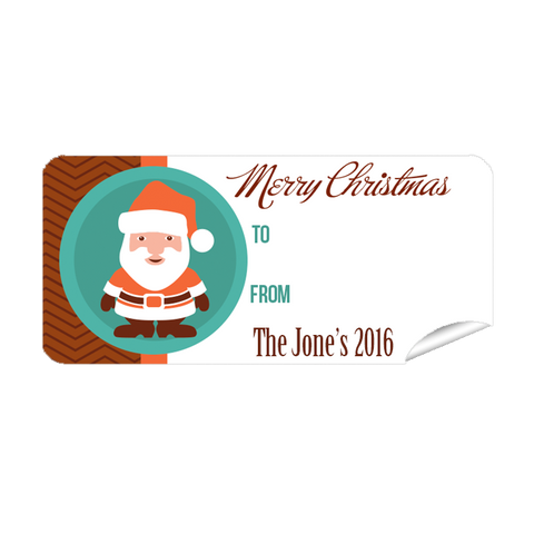 Orange Santa 27pk Labels Christmas