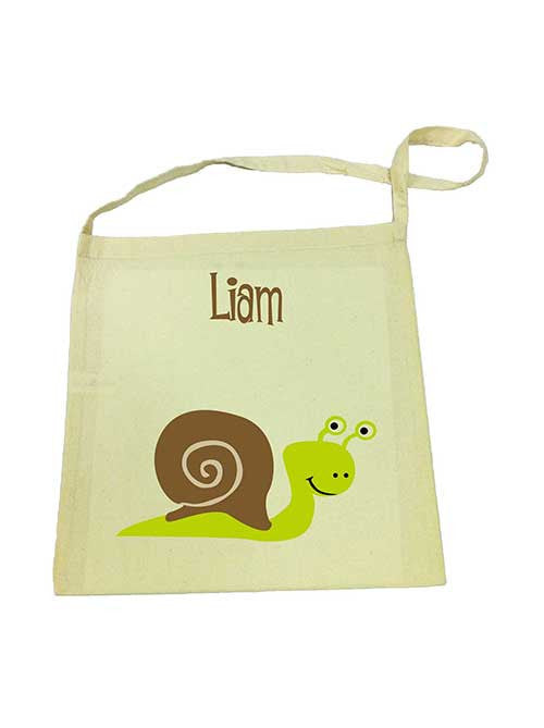 Calico Tote Bag - Green Snail
