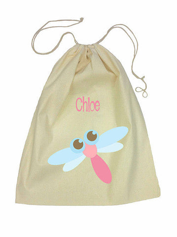 Calico Drawstring Bag - Dragonfly