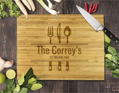 Cutlery Bamboo Cutting Board 12x16"