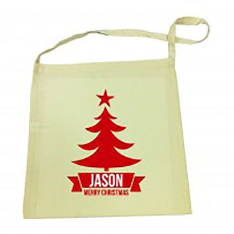 Red Tree Christmas Calico Tote Bag