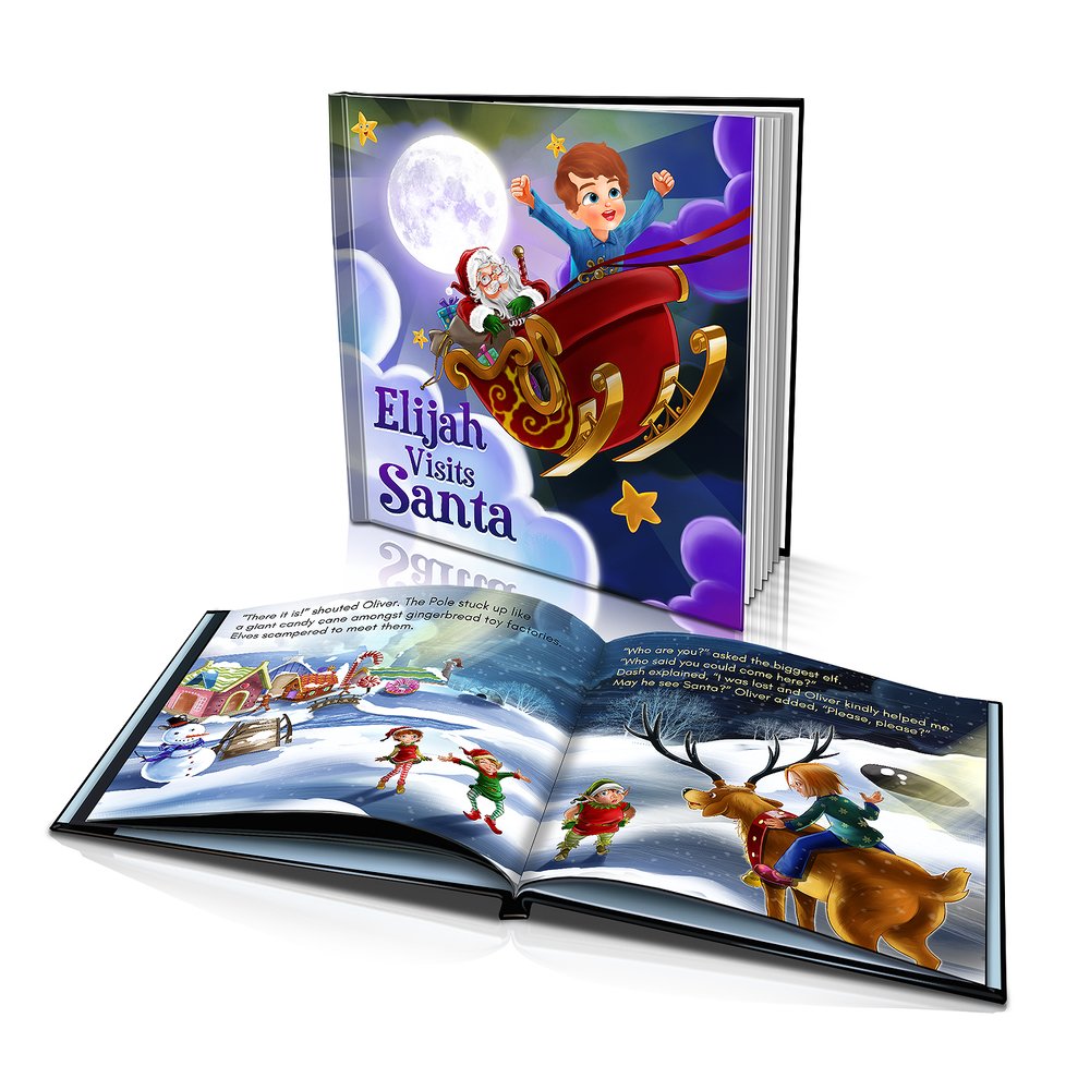 Large Hard Cover Story Book - Visiting Santa