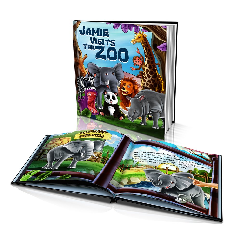 Large Hard Cover Story Book - Visits the Zoo