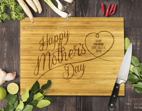 Happy Mother's Day Bamboo Cutting Board 12x16"