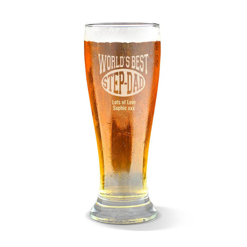 World's Best Step-Dad Premium 285ml Beer Glass