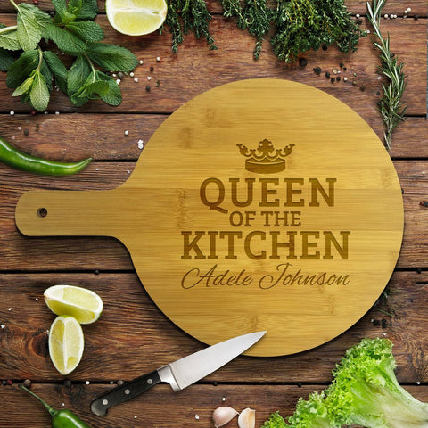 Queen of the Kitchen Round Bamboo Serving Board