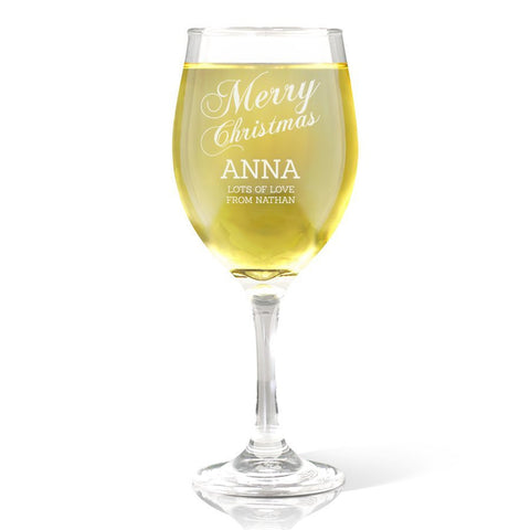 Merry Christmas Wine 410ml Glass