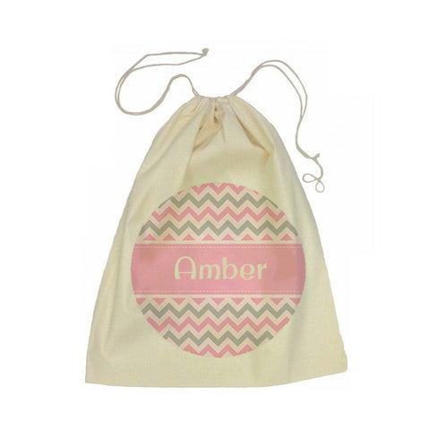 Calico Drawstring Bag - Chevron