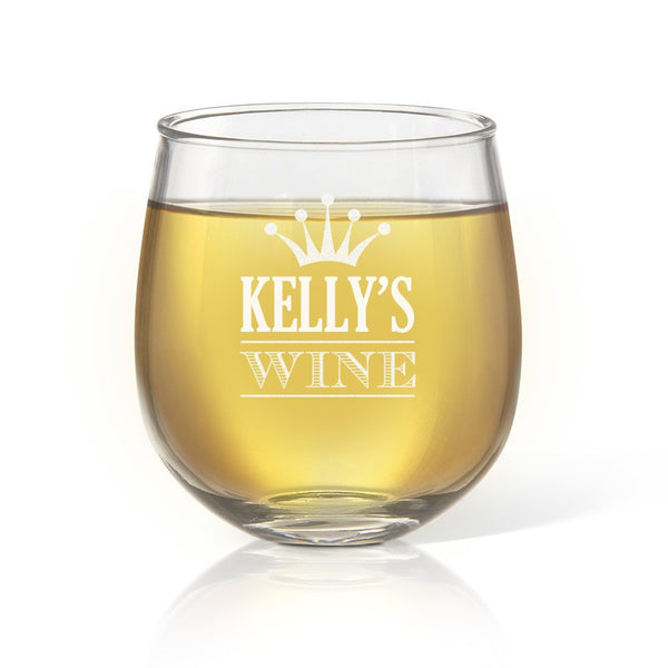 Engraved Stemless Wine Glasses