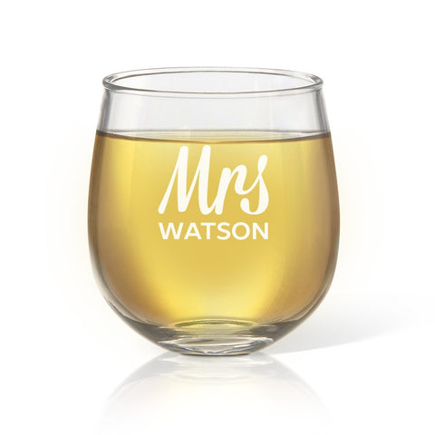 Mrs Design Stemless Wine Glass