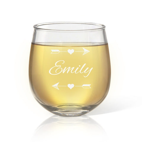 Arrow Stemless Wine Glass