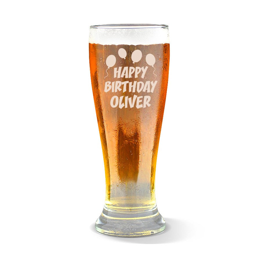 Happy Birthday Premium 425ml Beer Glass