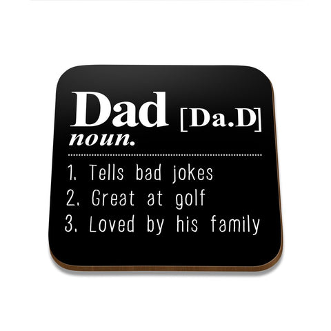 Dad Noun Square Coaster - Single