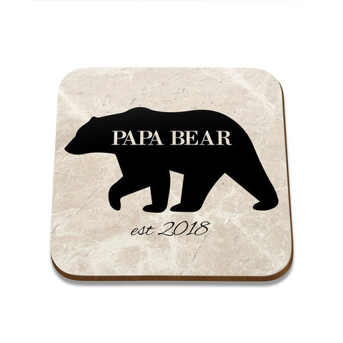 Papa Bear Square Coaster - Set of 4