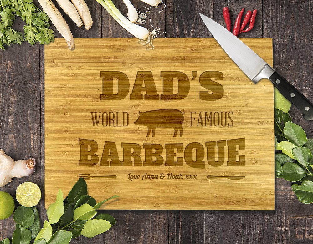 Dad's Famous Barbeque Bamboo Cutting Board 28x20"