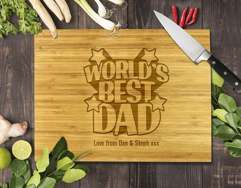 World's Best Dad Bamboo Cutting Board 40x30"