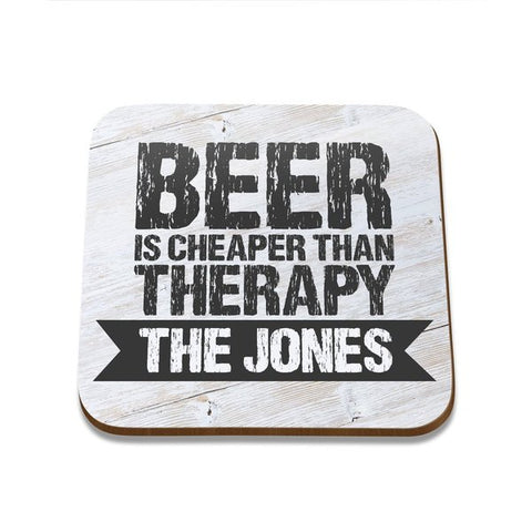 Beer Therapy Square Coaster - Set of 4