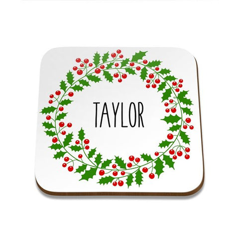 Wreath Square Coaster - Set of 4