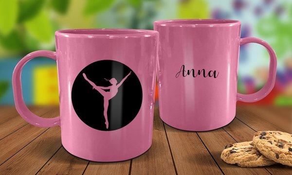 Ballerina Plastic Mug - Pink