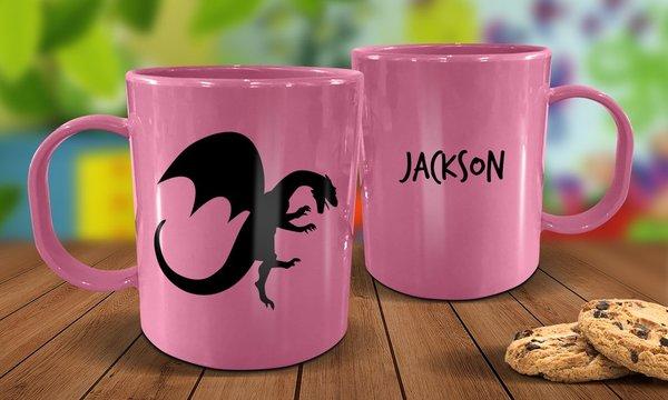 Dragon Plastic Mug - Pink