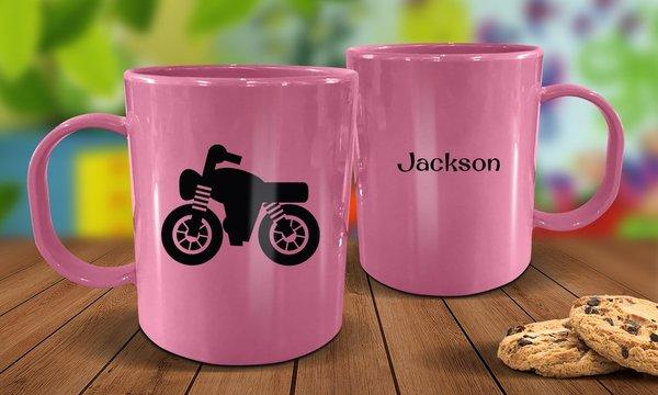 Motorbike Plastic Mug - Pink