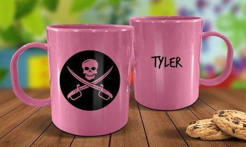 Pirate Plastic Mug - Pink