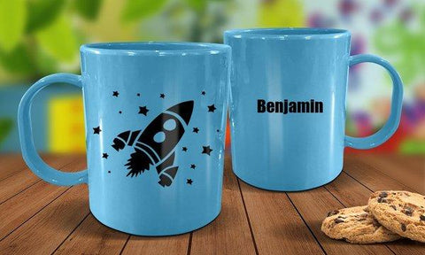 Rocket Plastic Mug - Blue