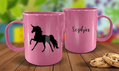 Unicorn Plastic Mug - Pink