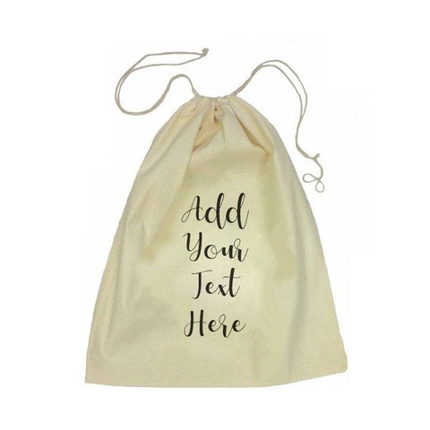 Calico Drawstring Bag - Add Your Own Message